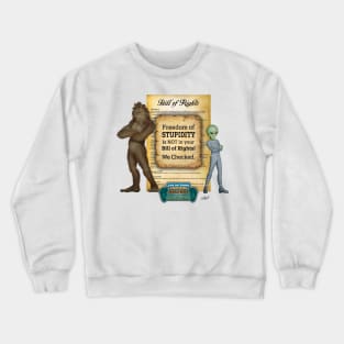 Bigfoot & Little Green Man examine the Bill of Rights Crewneck Sweatshirt